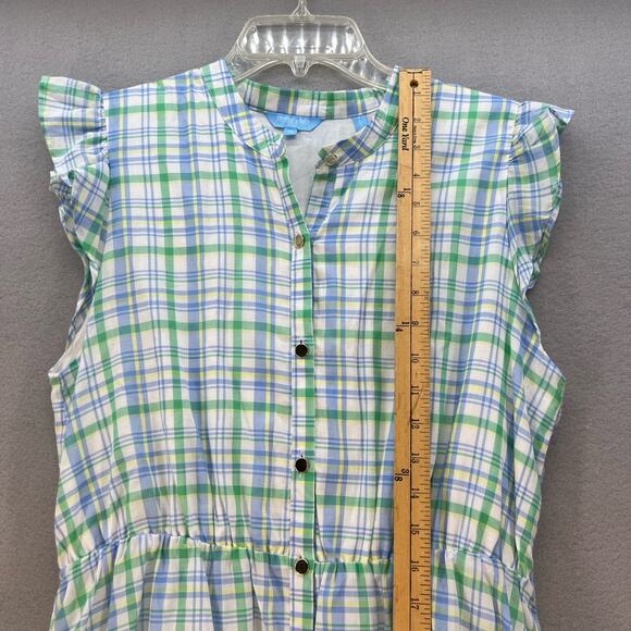 Draper James Women's RSVP Dress Size Medium Plaid Preppy Cottagecore Summer - Picture 9 of 10